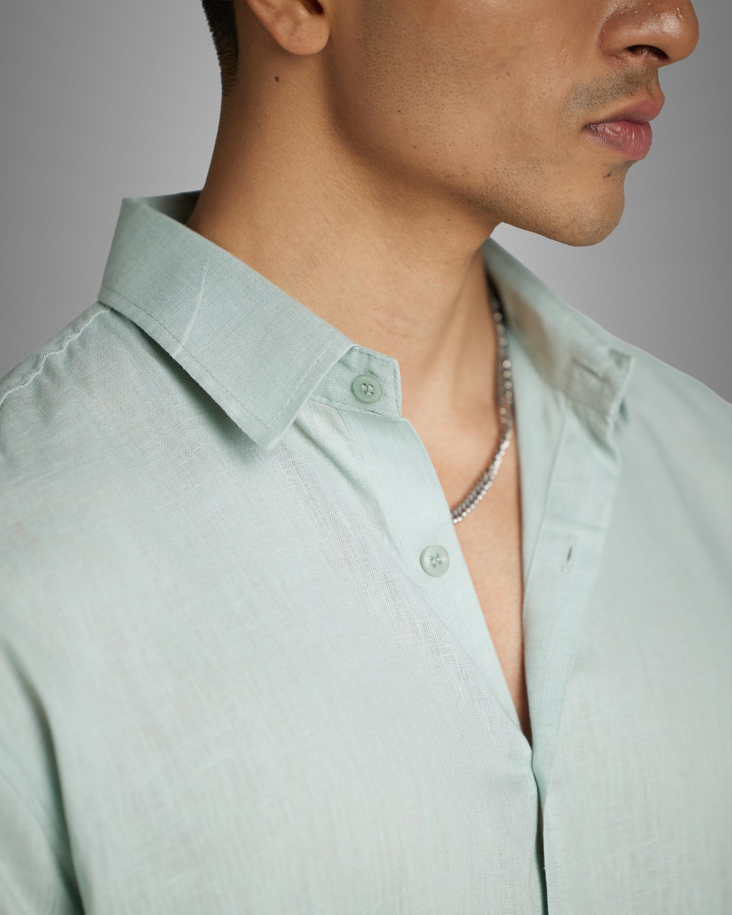 Mint Blue Linen Shirt