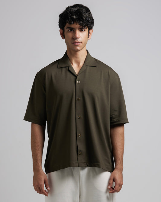 Olive Green Cuban Shirt