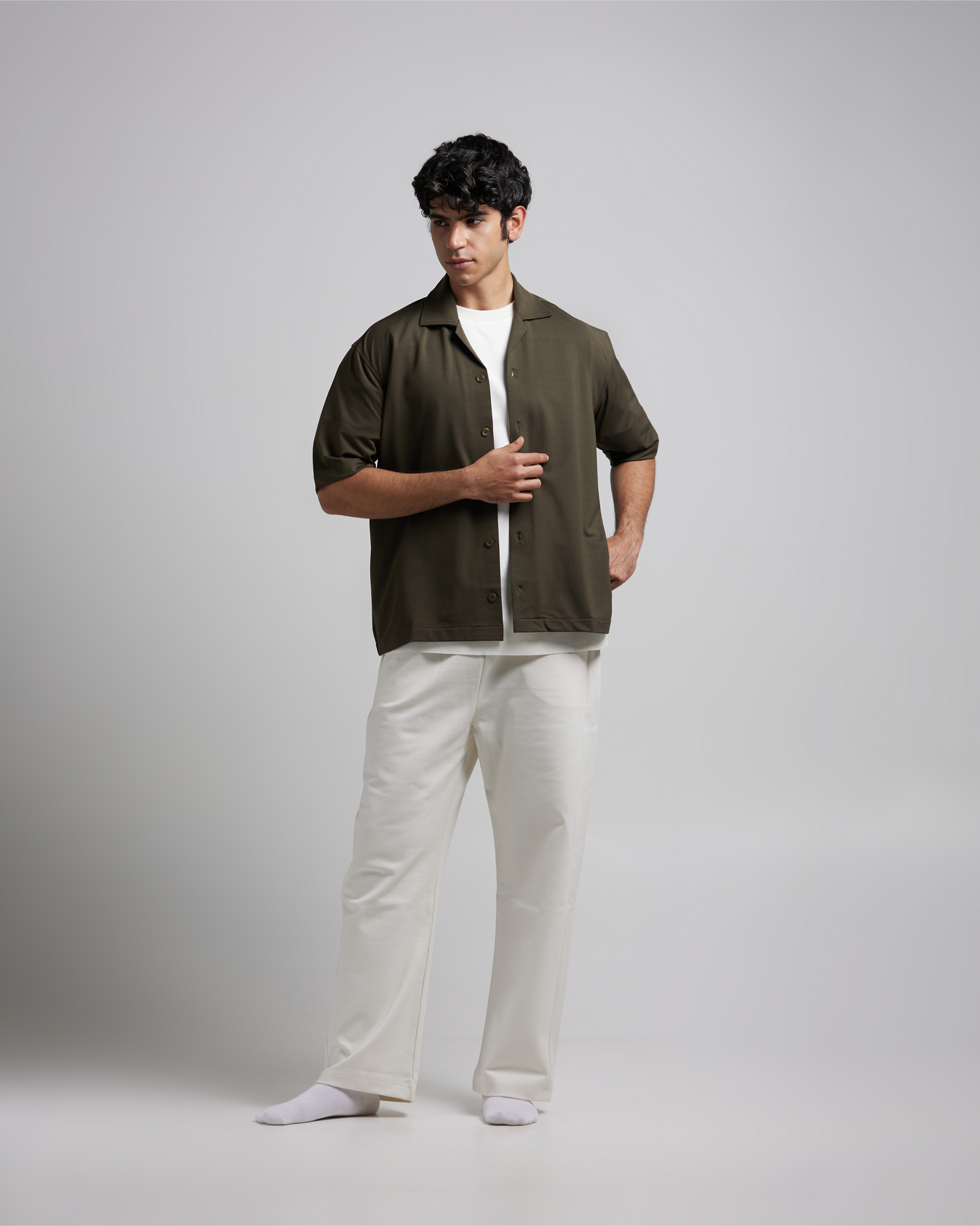 Olive Green Cuban Shirt