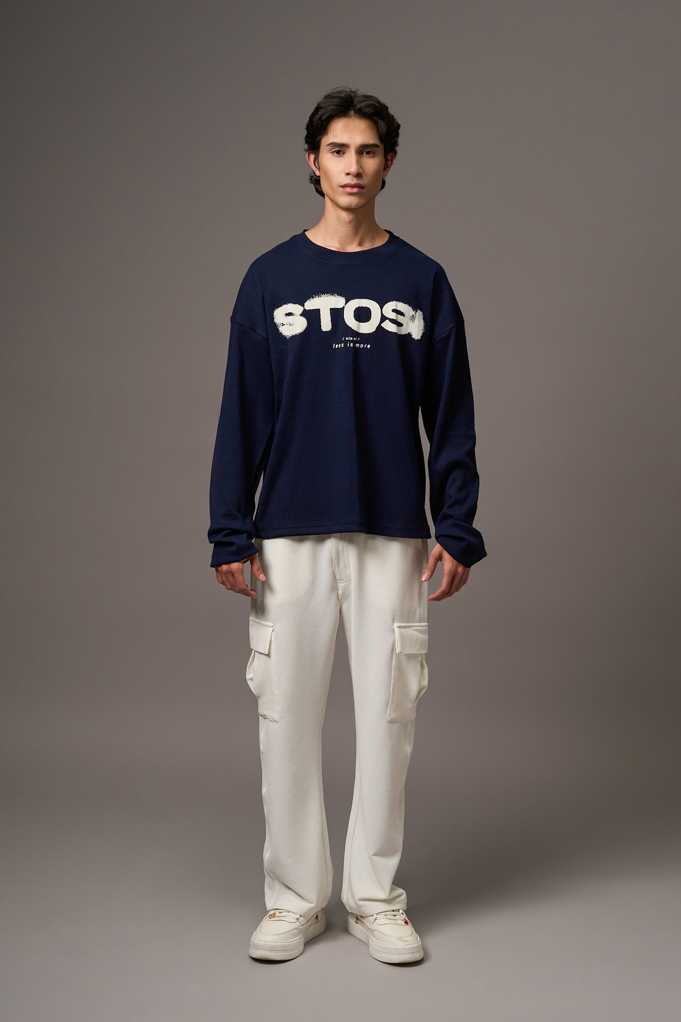 Navy Blue Ribbed T-Shirt