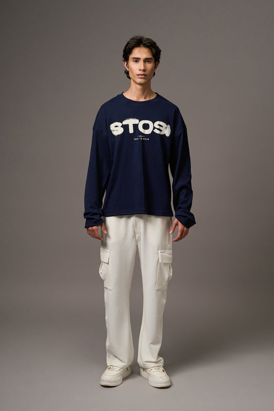 Navy Blue Ribbed T-Shirt