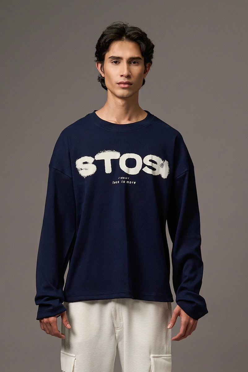 Navy Blue Ribbed T-Shirt