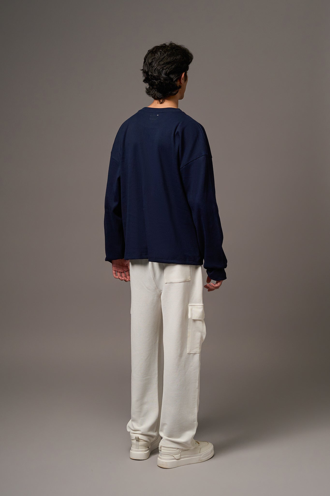 Navy Blue Ribbed T-Shirt