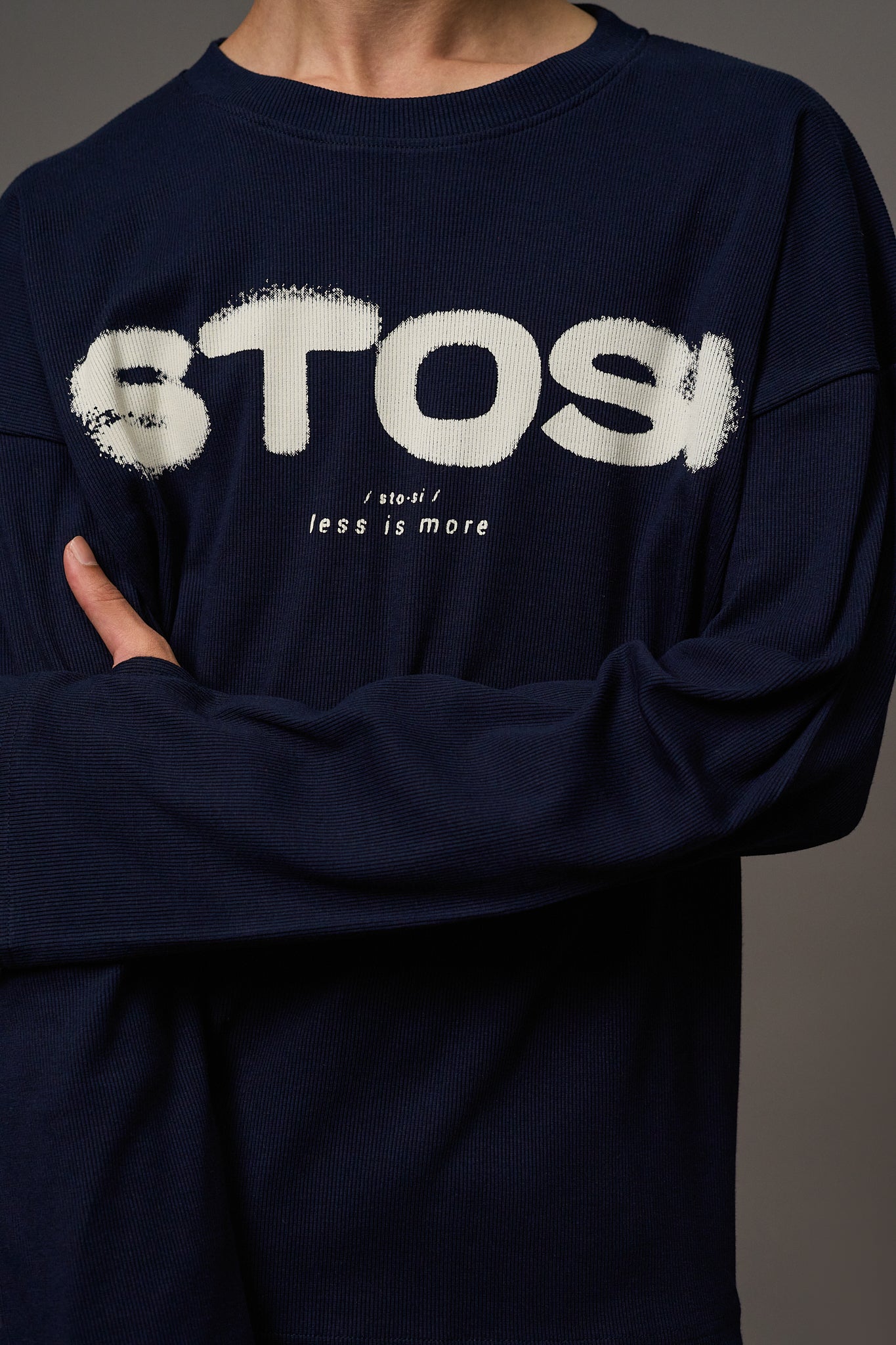 Navy Blue Ribbed T-Shirt