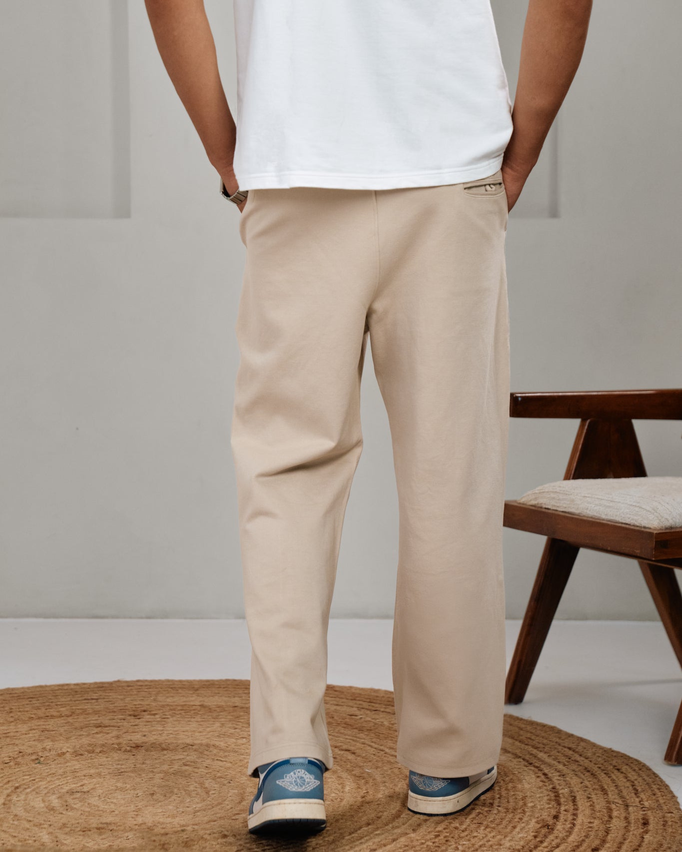 Cream Pleated Trouser