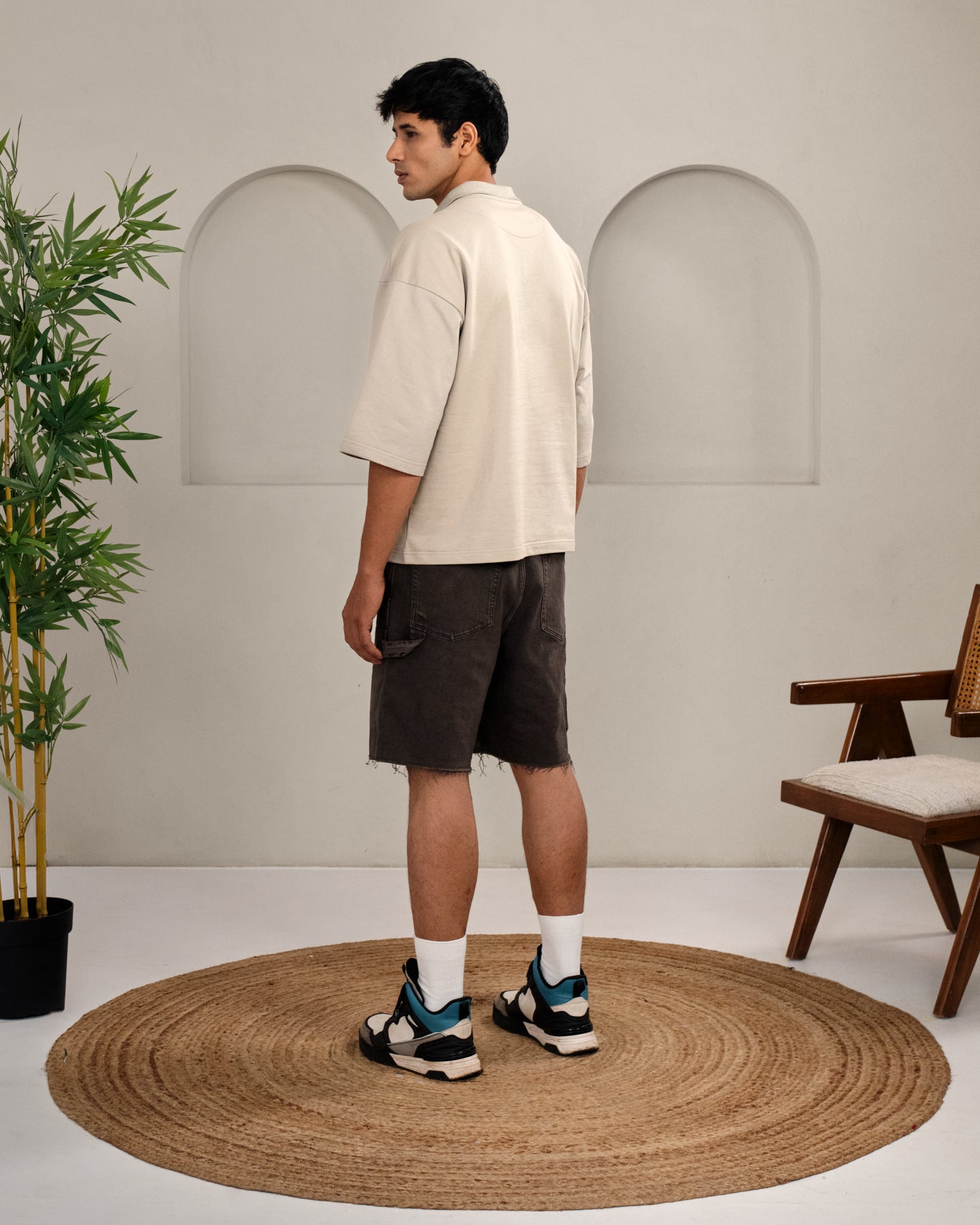 Stone Grey Oversized Polo