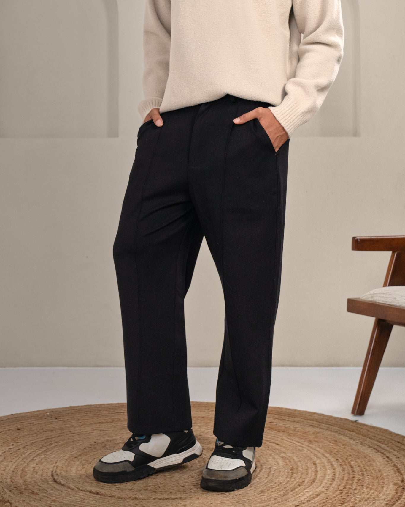Black Pleated Trouser