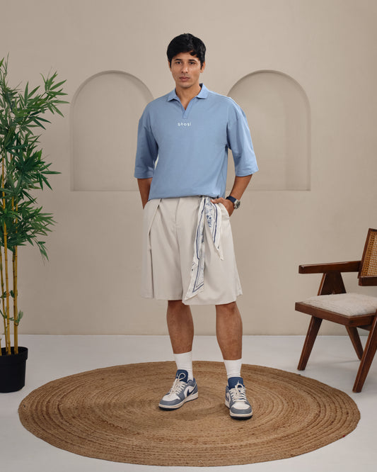 Sea Blue Oversized Polo