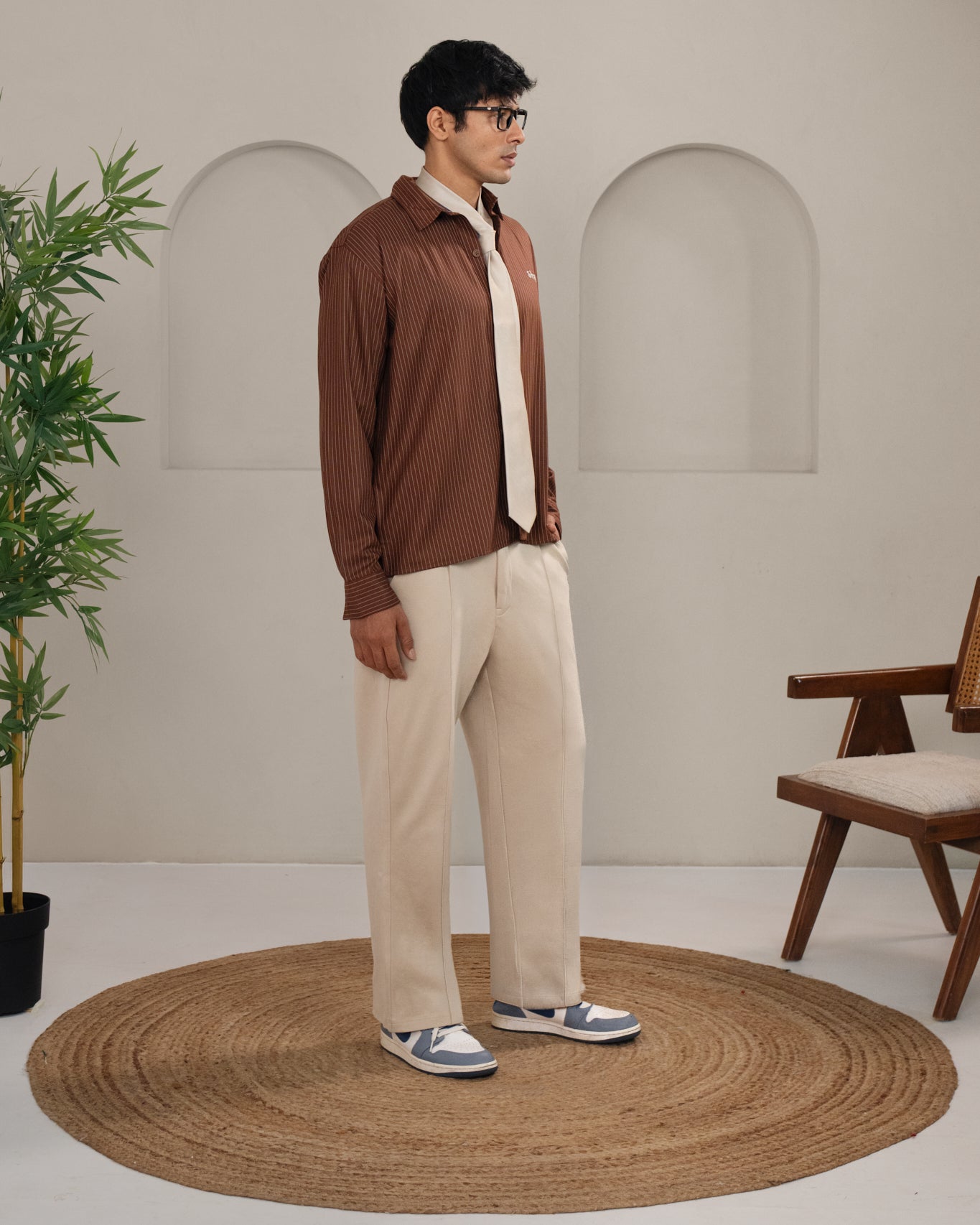 Brown Pinstripe Shirt