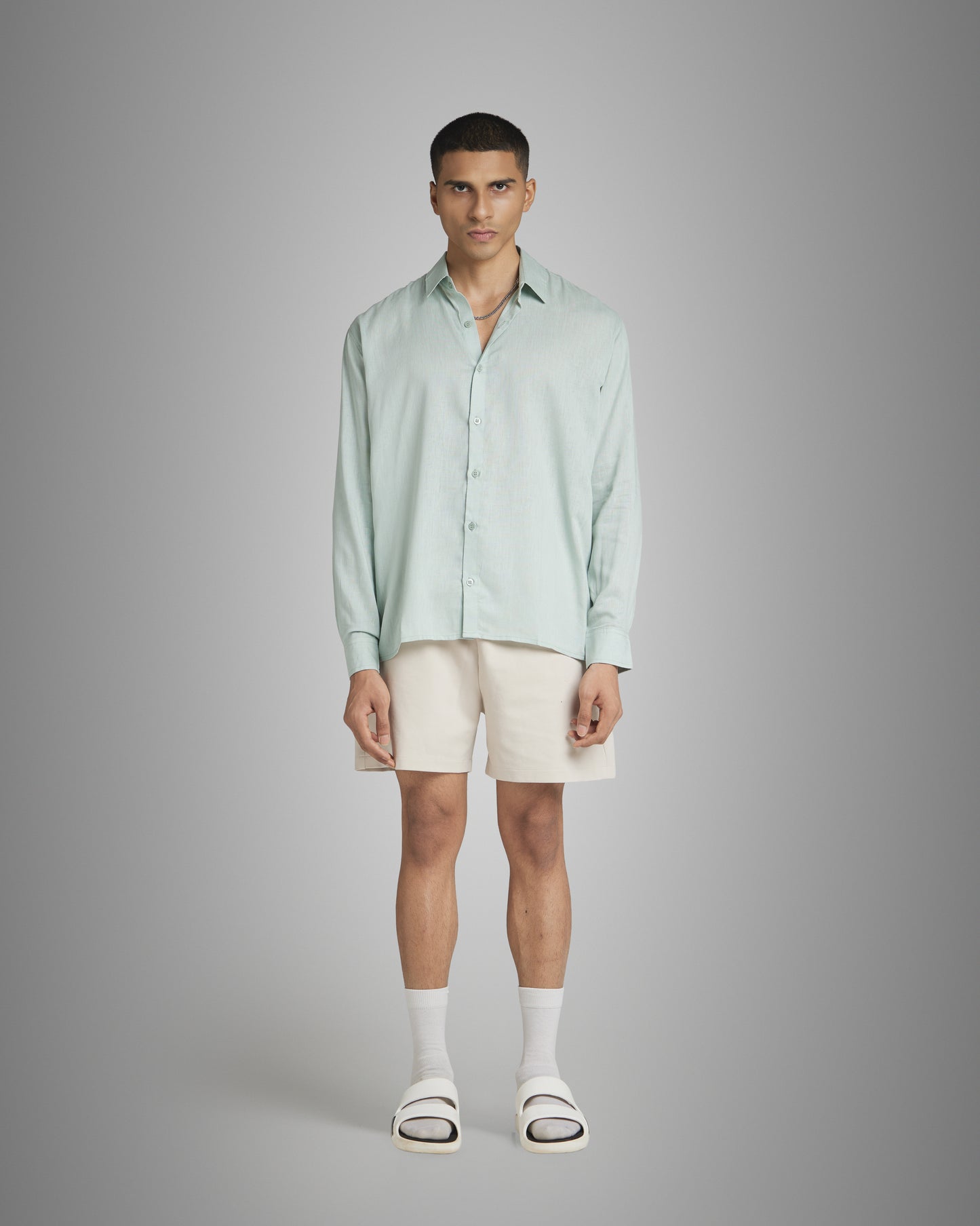 Mint Blue Linen Shirt
