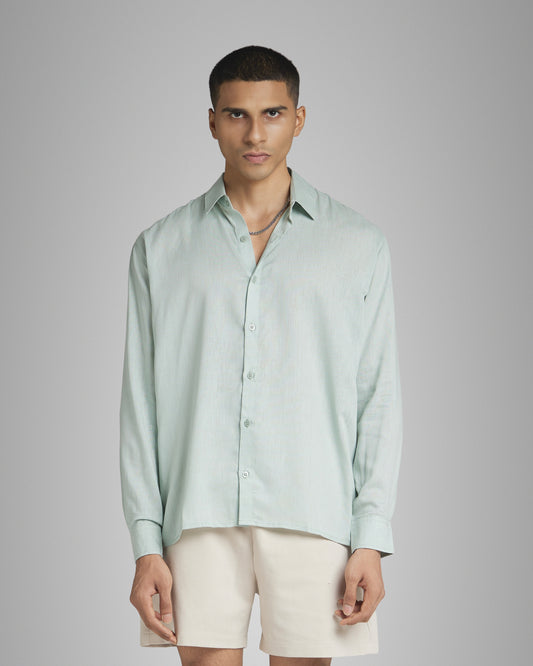 Mint Blue Linen Shirt