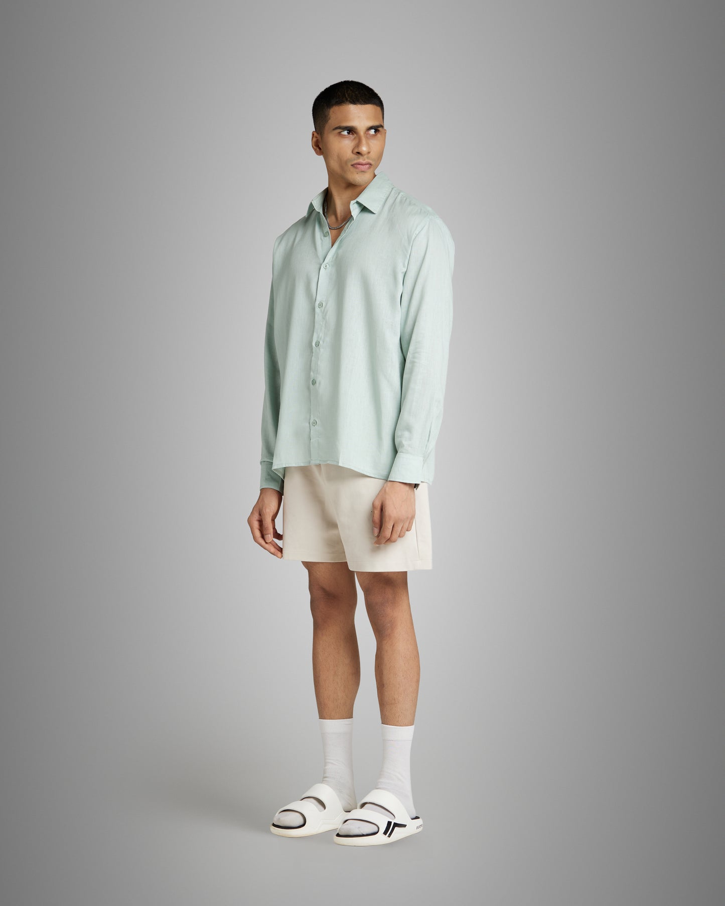Mint Blue Linen Shirt