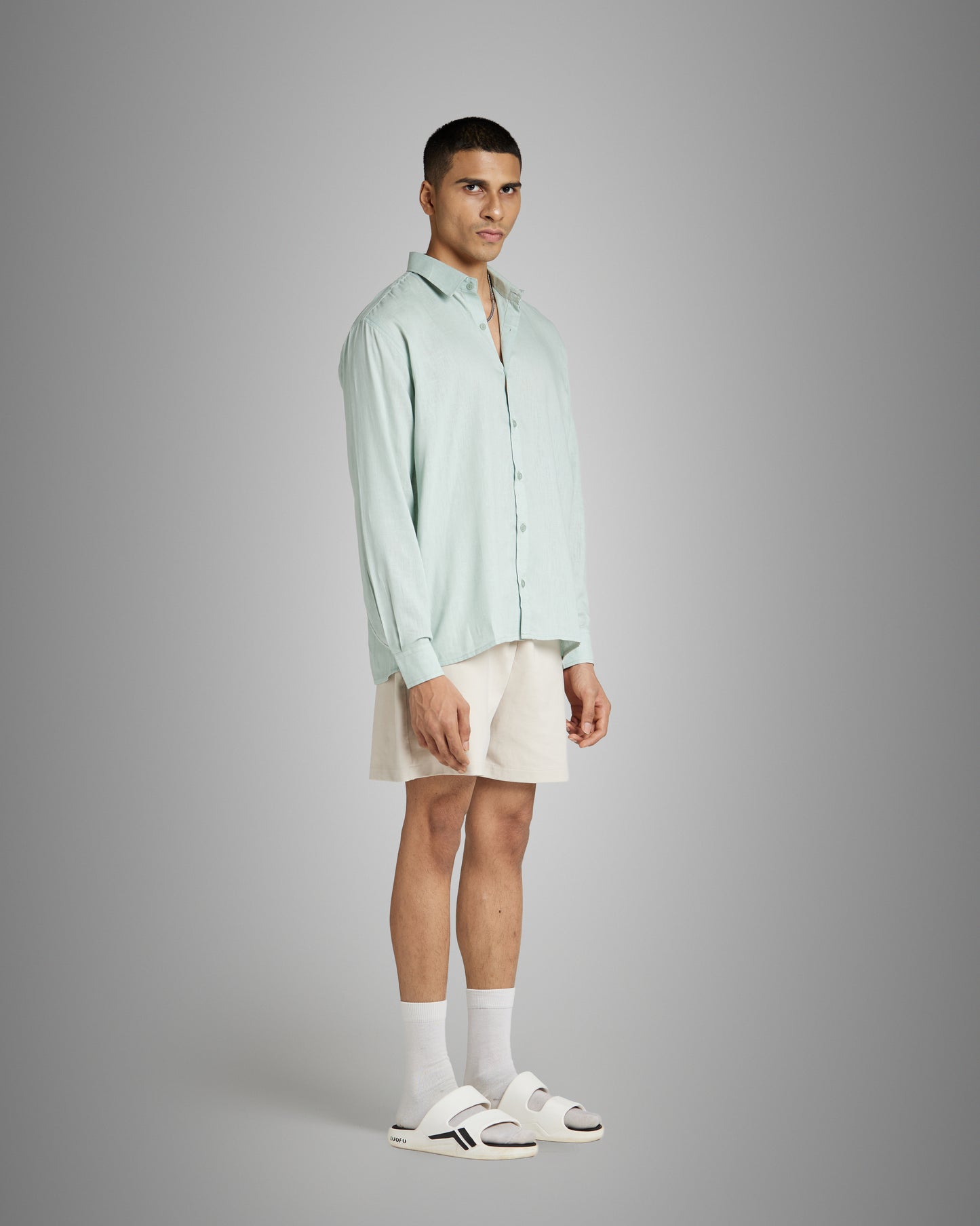 Mint Blue Linen Shirt