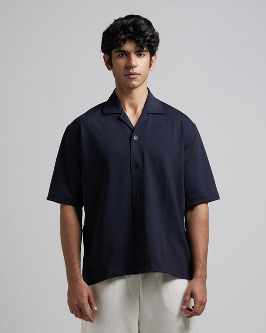 Midnight Blue Cuban Shirt