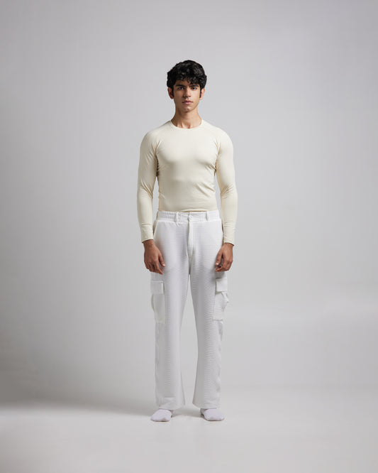 White Corduroy Cargo Pant