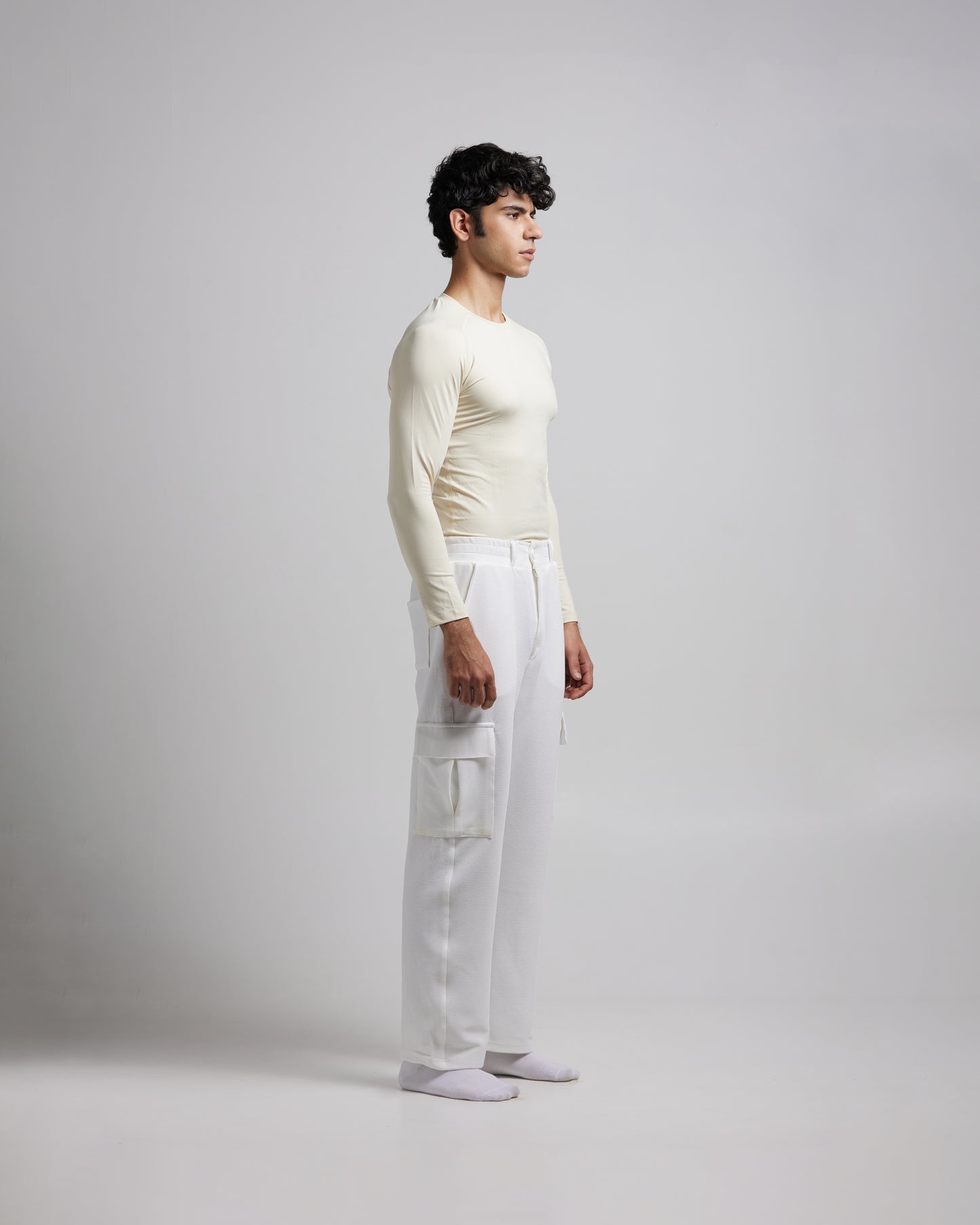 White Corduroy Cargo Pant