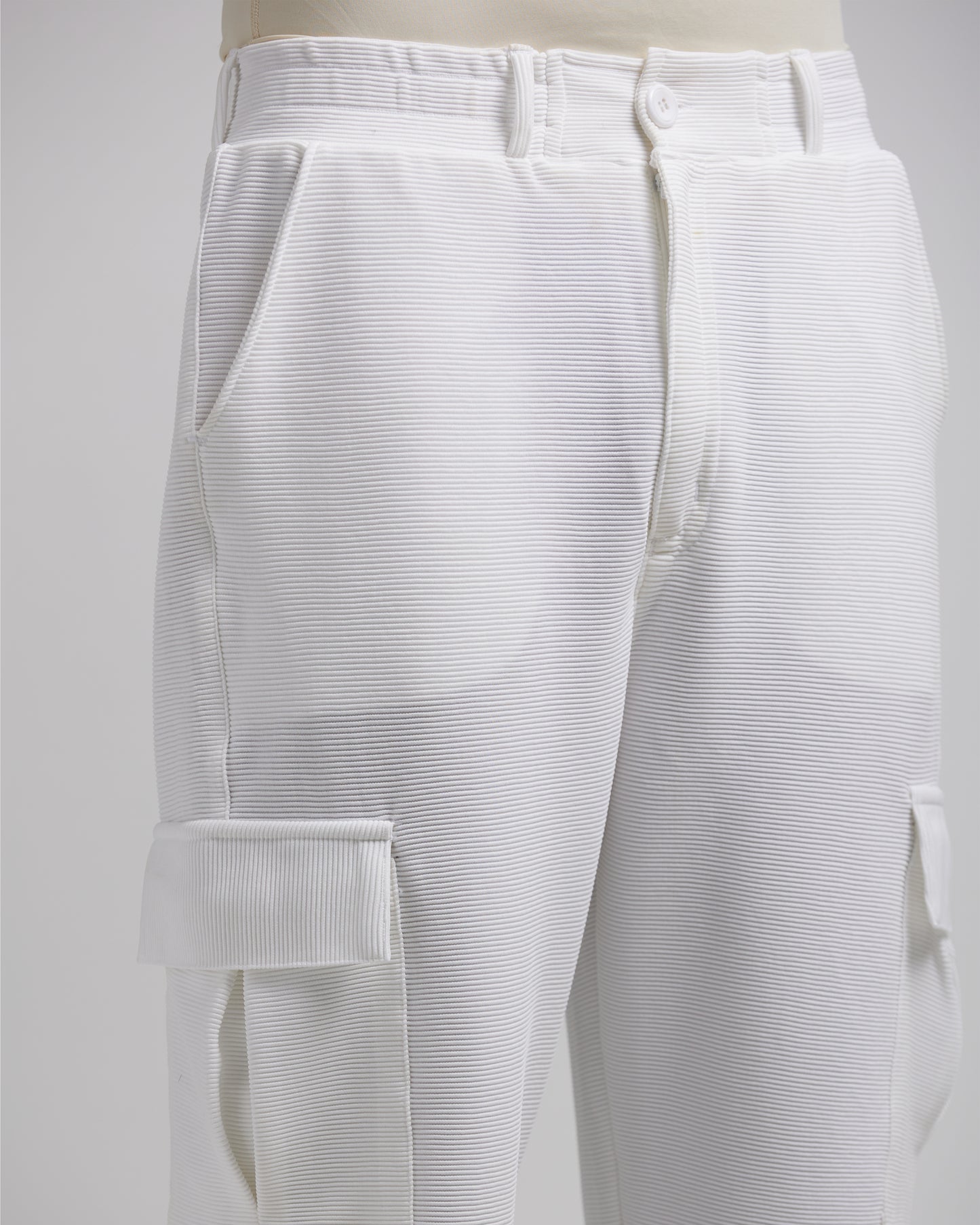 White Corduroy Cargo Pant